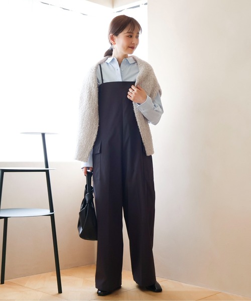 美品 ACYM ミニサロペット ボックスシルエット リボン ビッグ