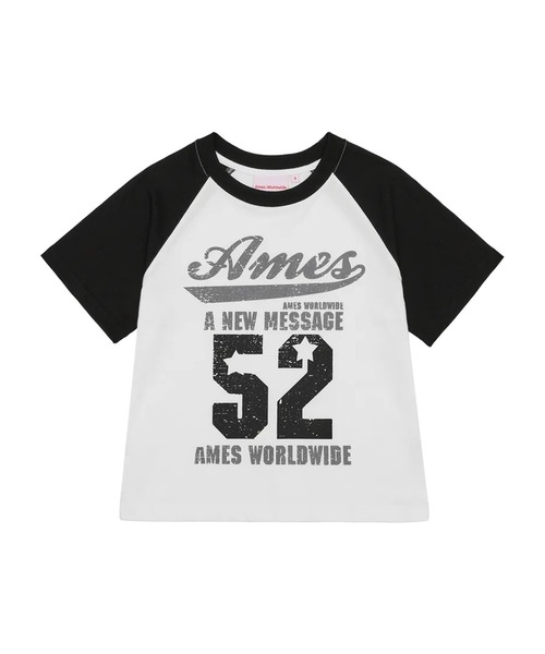 AMESWORLDWIDE(アメスワールドワイド)の「A'GEM/9 × .kom 『AMESWORLDWIDE/アメスワールドワイド』 52 LOGO RAGLAN TEE/52ロゴラグランTEE(Tシャツ/カットソー・レディース・ブラック/カーキ/レッド・S/M)」の19枚目の写真