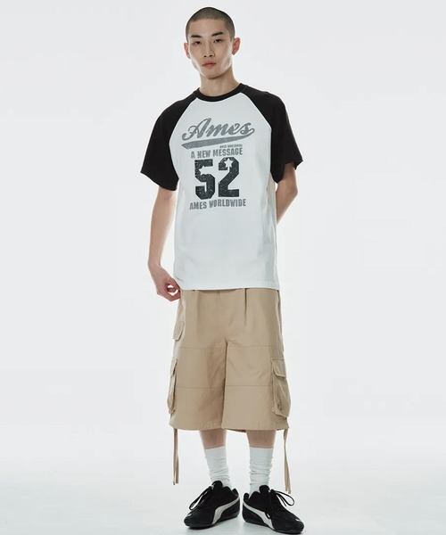 tシャツ A'GEM/9 × .kom 「AMESWORLDWIDE/アメスワールドワイド」 52 LOGO RAGLAN TEE/52ロゴラグランT A'GEM/9 × .kom 『AMESWORLDWIDE/アメスワールドワイド』 52