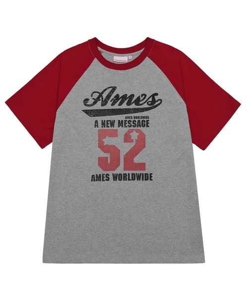AMESWORLDWIDE(アメスワールドワイド)の「A'GEM/9 × .kom 『AMESWORLDWIDE/アメスワールドワイド』 52 LOGO RAGLAN TEE/52ロゴラグランTEE(Tシャツ/カットソー・レディース・ブラック/カーキ/レッド・S/M)」の20枚目の写真