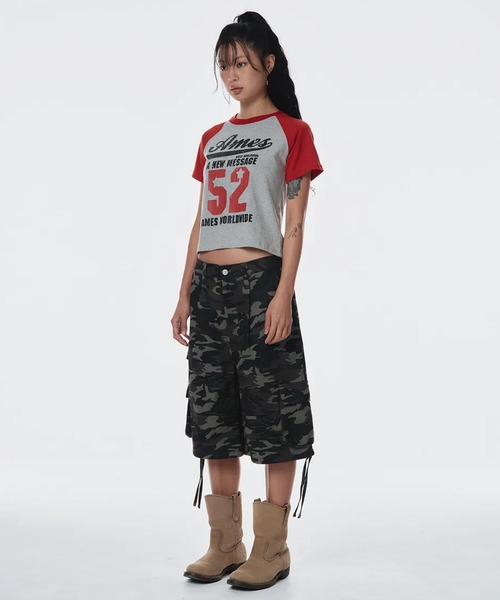 tシャツ A'GEM/9 × .kom 「AMESWORLDWIDE/アメスワールドワイド」 52 LOGO RAGLAN TEE/52ロゴラグランT A'GEM/9 × .kom 『AMESWORLDWIDE/アメスワールドワイド』 52