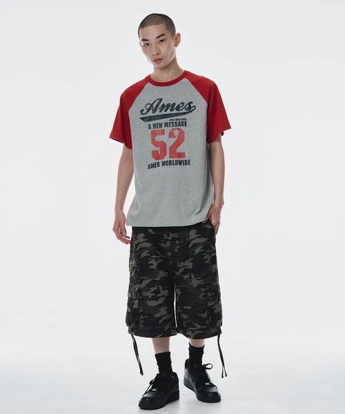 tシャツ A'GEM/9 × .kom 「AMESWORLDWIDE/アメスワールドワイド」 52 LOGO RAGLAN TEE/52ロゴラグランT A'GEM/9 × .kom 『AMESWORLDWIDE/アメスワールドワイド』 52