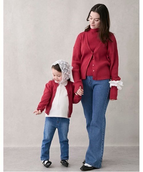 petit main（プティマイン）の「【オーガニック】デニムストレートパンツ(キッズサイズ)（デニムパンツ・キッズ・サックスブルー/ブルー・90cm/80ｃｍ/130cm/120cm/100cm/110cm）」の7枚目の写真