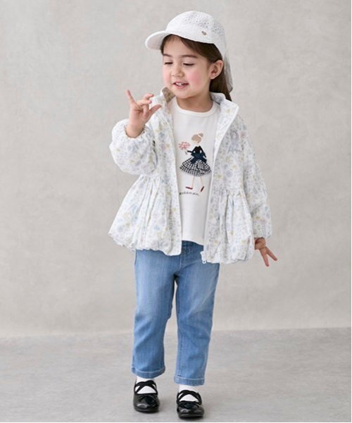 petit main（プティマイン）の「【オーガニック】デニムストレートパンツ(キッズサイズ)（デニムパンツ・キッズ・サックスブルー/ブルー・90cm/80ｃｍ/130cm/120cm/100cm/110cm）」の8枚目の写真