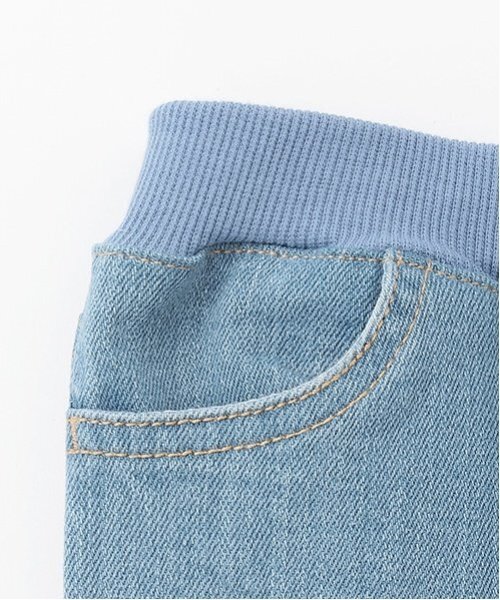 petit main（プティマイン）の「【オーガニック】デニムストレートパンツ(キッズサイズ)（デニムパンツ・キッズ・サックスブルー/ブルー・90cm/80ｃｍ/130cm/120cm/100cm/110cm）」の16枚目の写真