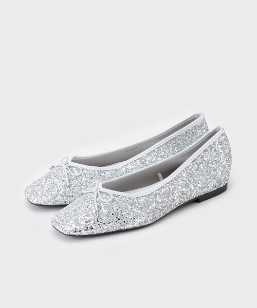 THE SHOP TK (ザ ショップ ティーケー )の「グリッターラメバレエスクエアトゥー(パンプス・レディース・ブラック/シルバー・35/45/30)」の3枚目の写真