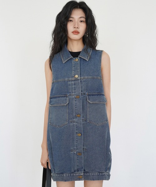 25ss VALENTINO コットン デニム ワンピース 6B3DA02S94B558 VALENTINO コットン デニム シャツ ワンピース (VALENTINO