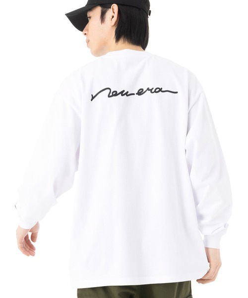 NEW ERA(ニューエラ)の「ニューエラ長袖Tシャツ ロンT 手書き風ロゴ ONSPOTZ別注(Tシャツ/カットソー・メンズ・ホワイト/ブラック・S/M/L/XL/XXL)」の2枚目の写真