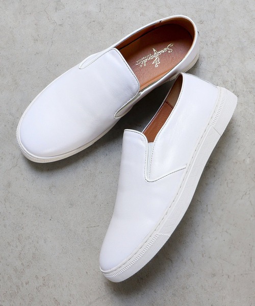 セール】本革 クラシックレザースリッポンスニーカー（スリッポン