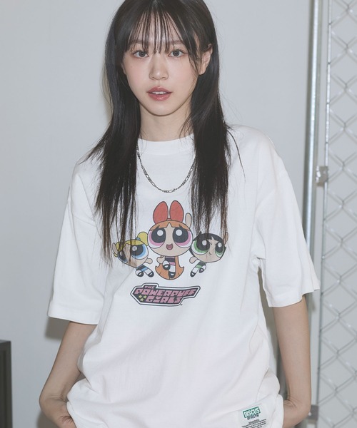 DISCUS(ディスカス)の「Buyer's Select/DISCUS×パワーパフガールズクルーネック半袖ピグメントTシャツ(Tシャツ/カットソー・メンズ・ブラック系2/ホワイト系1/ホワイト系2/ブラック系1・M/L)」の1枚目の写真