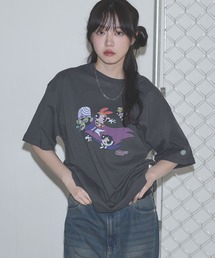 DISCUS（ディスカス）の「Buyer's Select/DISCUS×パワーパフガールズクルーネック半袖ピグメントTシャツ（Tシャツ/カットソー）」