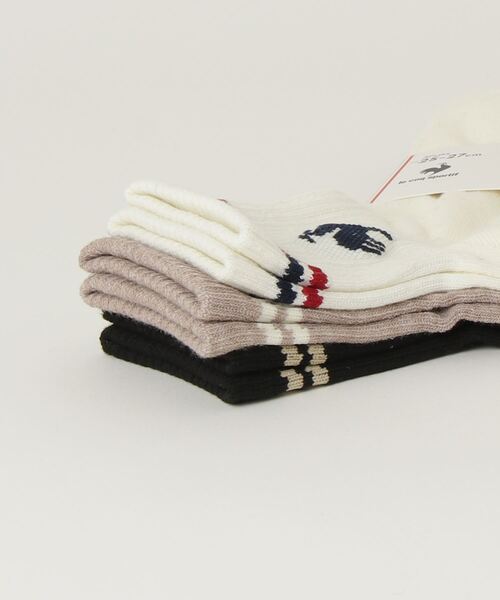 le coq sportif（ルコックスポルティフ）の「3Pソックス(ショート丈)【返品不可商品】（ソックス/靴下・メンズ・ホワイト×ピンク/ホワイト系その他4・25-27/22-24）」の4枚目の写真