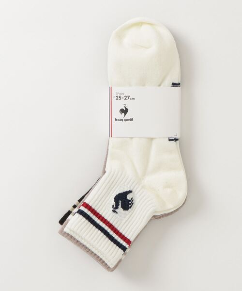 le coq sportif（ルコックスポルティフ）の「3Pソックス(ショート丈)【返品不可商品】（ソックス/靴下・メンズ・ホワイト×ピンク/ホワイト系その他4・25-27/22-24）」の18枚目の写真