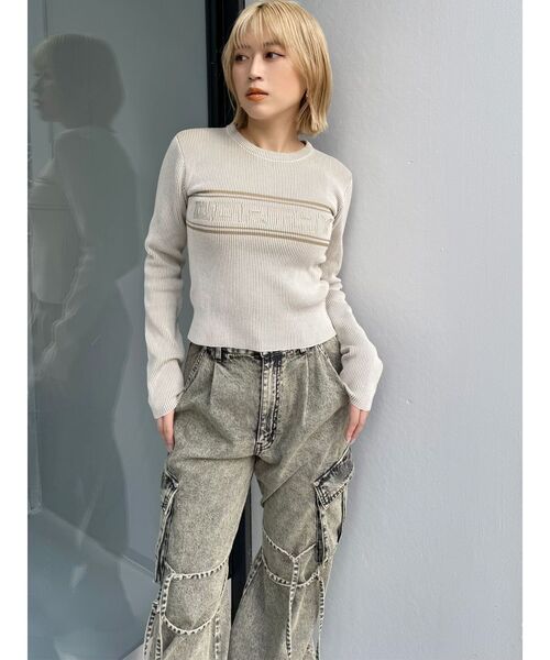 MURUA(ムルーア)の「ストリングデニムカーゴパンツ(デニムパンツ・レディース・ブラック/ブルー・2/1)」の13枚目の写真