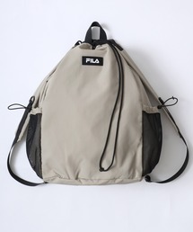 FILA/フィラ ロゴ ワンポイントワッペン 2Way ナイロン ドローコード ナップサック/ワンショルダーバッグ/バックパック リュック/レディース メンズ