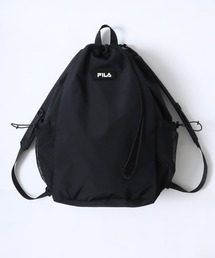 FILA/フィラ ロゴ ワンポイントワッペン 2Way ナイロン ドローコード ナップサック/ワンショルダーバッグ/バックパック リュック/レディース メンズ