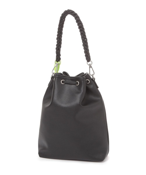 BAYFLOW（ベイフロー）の「アミコミハンドルPU巾着バッグ（ユニセックス）（ショルダーバッグ・メンズ・ナチュラル/ブラウン/ブラック・FREE）」の14枚目の写真