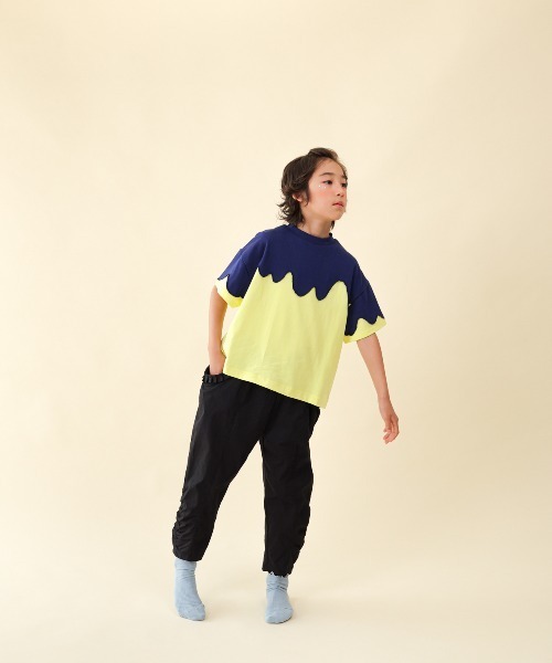 unica(ユニカ)の「バイカラーT(Tシャツ/カットソー・キッズ・ブラック×ホワイト/ブルー系その他・S/M/L/XL)」の5枚目の写真