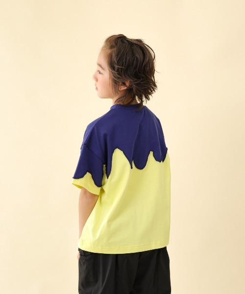 unica(ユニカ)の「バイカラーT(Tシャツ/カットソー・キッズ・ブラック×ホワイト/ブルー系その他・S/M/L/XL)」の6枚目の写真