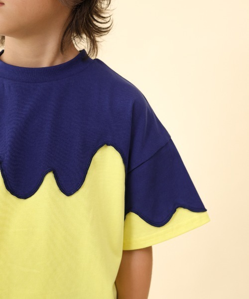 unica(ユニカ)の「バイカラーT(Tシャツ/カットソー・キッズ・ブラック×ホワイト/ブルー系その他・S/M/L/XL)」の7枚目の写真