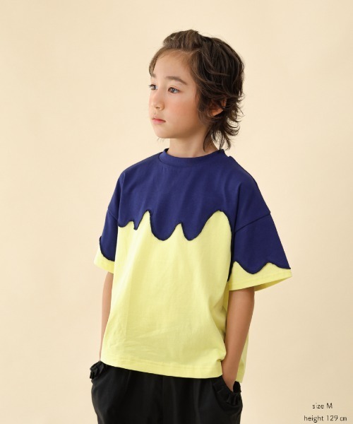 unica(ユニカ)の「バイカラーT(Tシャツ/カットソー・キッズ・ブラック×ホワイト/ブルー系その他・S/M/L/XL)」の8枚目の写真