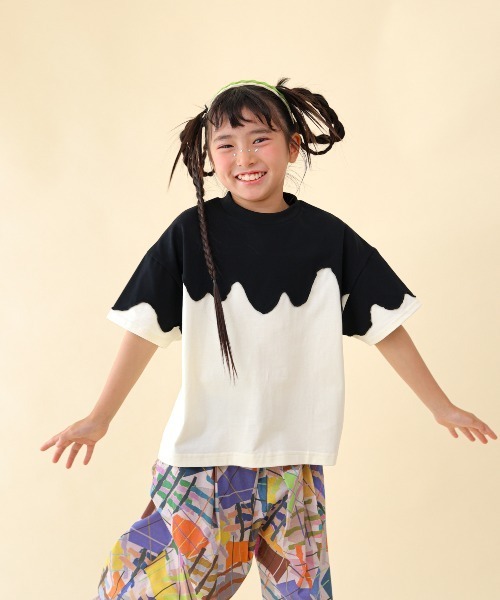 unica(ユニカ)の「バイカラーT(Tシャツ/カットソー・キッズ・ブラック×ホワイト/ブルー系その他・S/M/L/XL)」の16枚目の写真