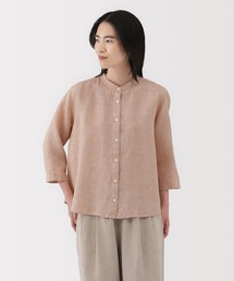 婦人　リネン　洗いざらし七分袖ブラウス