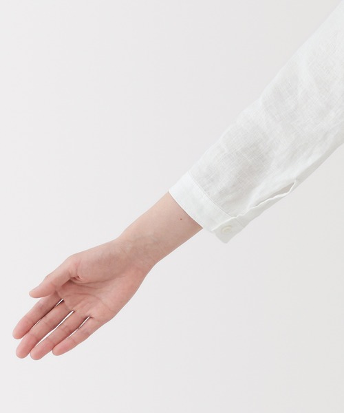 無印良品（ムジルシリョウヒン）の「婦人　リネン　洗いざらし七分袖ブラウス（シャツ/ブラウス・レディース・オレンジ系/ライトグレー系/ホワイト/ブラック・XL/L/M/S）」の13枚目の写真