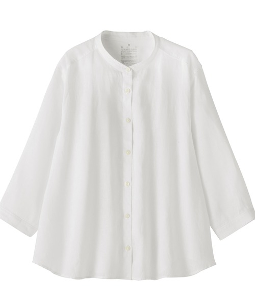 無印良品（ムジルシリョウヒン）の「婦人　リネン　洗いざらし七分袖ブラウス（シャツ/ブラウス・レディース・オレンジ系/ライトグレー系/ホワイト/ブラック・XL/L/M/S）」の14枚目の写真