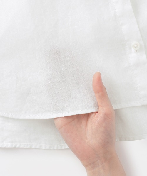 無印良品（ムジルシリョウヒン）の「婦人　リネン　洗いざらし七分袖ブラウス（シャツ/ブラウス・レディース・オレンジ系/ライトグレー系/ホワイト/ブラック・XL/L/M/S）」の16枚目の写真