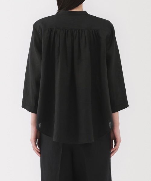 無印良品（ムジルシリョウヒン）の「婦人　リネン　洗いざらし七分袖ブラウス（シャツ/ブラウス・レディース・オレンジ系/ライトグレー系/ホワイト/ブラック・XL/L/M/S）」の19枚目の写真