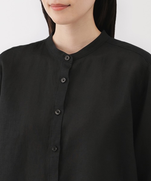 無印良品（ムジルシリョウヒン）の「婦人　リネン　洗いざらし七分袖ブラウス（シャツ/ブラウス・レディース・オレンジ系/ライトグレー系/ホワイト/ブラック・XL/L/M/S）」の20枚目の写真