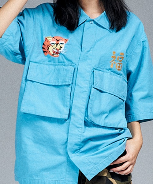 Universal Style Wear(ユニバーサルスタイルウェア)の「Universal Style Wear ベト ファティーグ シャツ(シャツ/ブラウス・メンズ・オフホワイト/ブルー/ブラック/ベージュ・MEDIUM/LARGE/X-LARGE)」の12枚目の写真