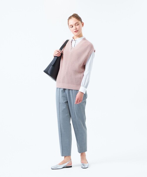 MACKINTOSH PHILOSOPHY(マッキントッシュ フィロソフィー)の「ムリネニットベスト(ベスト・レディース・ベージュ/レッド/ダークネイビー・38/36)」の4枚目の写真