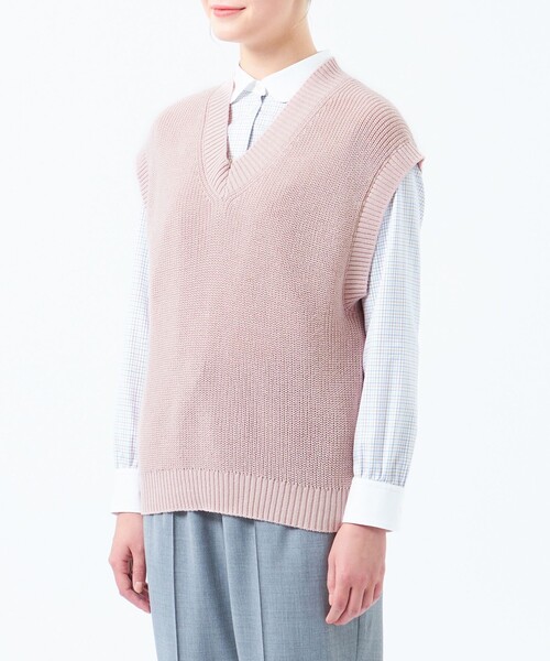 MACKINTOSH PHILOSOPHY(マッキントッシュ フィロソフィー)の「ムリネニットベスト(ベスト・レディース・ベージュ/レッド/ダークネイビー・38/36)」の8枚目の写真