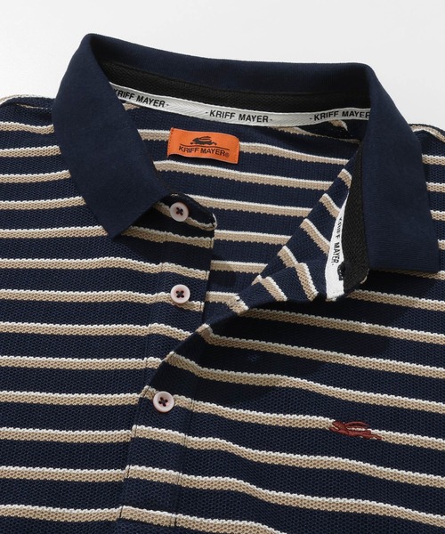 KRIFF MAYER（クリフメイヤー）の「《WEB限定》リラックス冷感リンクスカノコポロ（ポロシャツ・メンズ・ネイビー系/ホワイト系その他/ベージュ系・MEDIUM/LARGE/X-LARGE）」の6枚目の写真