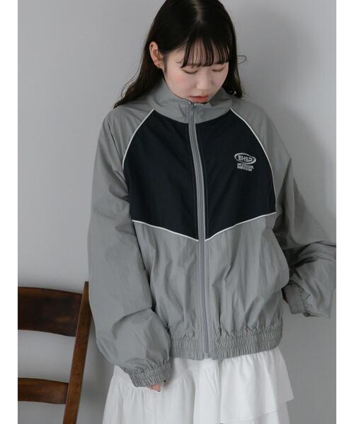 ehka sopo（エヘカソポ）の「ナイロンジャケット（ノーカラージャケット・レディース・グレー/ブルー/ミント・F）」の4枚目の写真