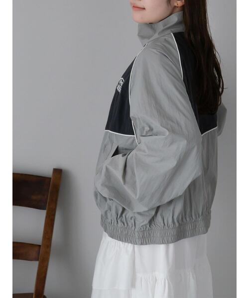 ehka sopo（エヘカソポ）の「ナイロンジャケット（ノーカラージャケット・レディース・グレー/ブルー/ミント・F）」の6枚目の写真