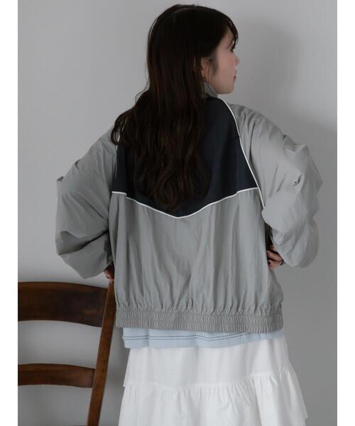 ehka sopo（エヘカソポ）の「ナイロンジャケット（ノーカラージャケット・レディース・グレー/ブルー/ミント・F）」の7枚目の写真