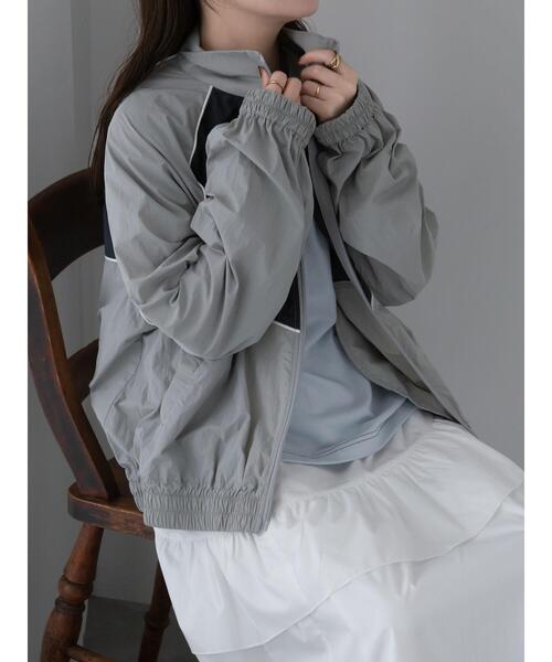 ehka sopo（エヘカソポ）の「ナイロンジャケット（ノーカラージャケット・レディース・グレー/ブルー/ミント・F）」の10枚目の写真