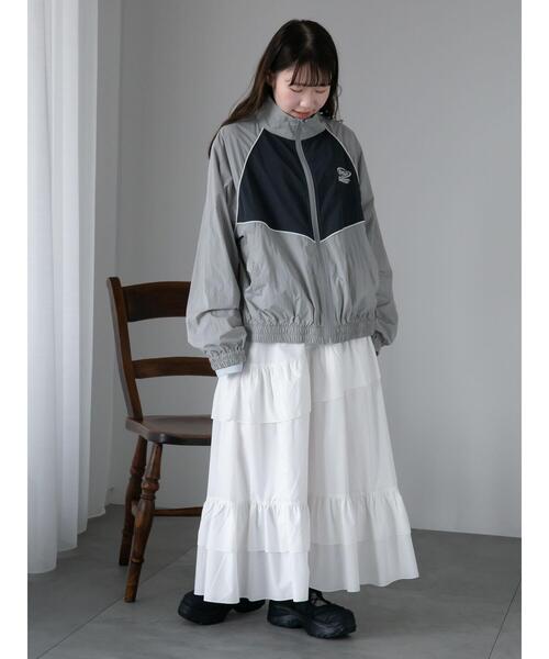 ehka sopo（エヘカソポ）の「ナイロンジャケット（ノーカラージャケット・レディース・グレー/ブルー/ミント・F）」の13枚目の写真
