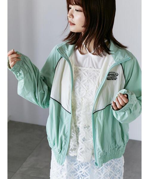 ehka sopo（エヘカソポ）の「ナイロンジャケット（ノーカラージャケット・レディース・グレー/ブルー/ミント・F）」の14枚目の写真