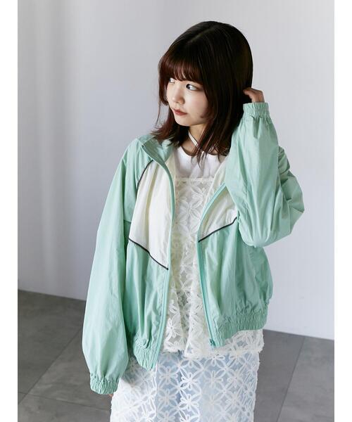 ehka sopo（エヘカソポ）の「ナイロンジャケット（ノーカラージャケット・レディース・グレー/ブルー/ミント・F）」の15枚目の写真