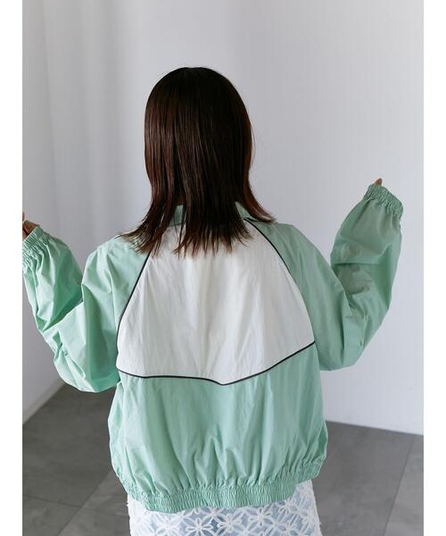 ehka sopo（エヘカソポ）の「ナイロンジャケット（ノーカラージャケット・レディース・グレー/ブルー/ミント・F）」の17枚目の写真