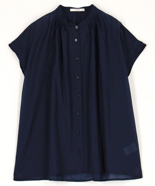 Grand PARK（グランドパーク）の「シアー フレンチスリーブシャツ（シャツ/ブラウス・レディース・ネイビー/ホワイト/ライトグレー/ライトグリーン・FREE）」の4枚目の写真