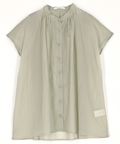 Grand PARK（グランドパーク）の「シアー フレンチスリーブシャツ（シャツ/ブラウス・レディース・ネイビー/ホワイト/ライトグレー/ライトグリーン・FREE）」の3枚目の写真