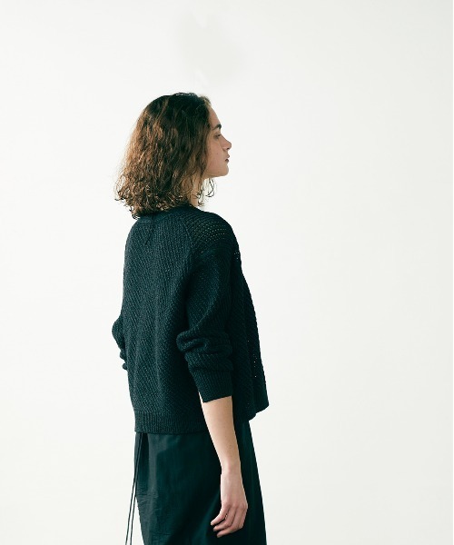 WALANCE(ワランス)の「paper mesh knit cardigan(カーディガン/ボレロ・レディース・ブラウン/アイボリー/ブラック・FREE)」の9枚目の写真