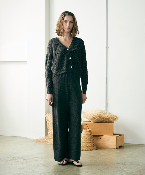 WALANCE(ワランス)の「paper mesh knit cardigan(カーディガン/ボレロ・レディース・ブラウン/アイボリー/ブラック・FREE)」の10枚目の写真