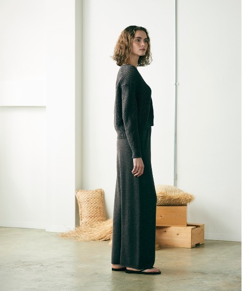 WALANCE(ワランス)の「paper mesh knit cardigan(カーディガン/ボレロ・レディース・ブラウン/アイボリー/ブラック・FREE)」の12枚目の写真