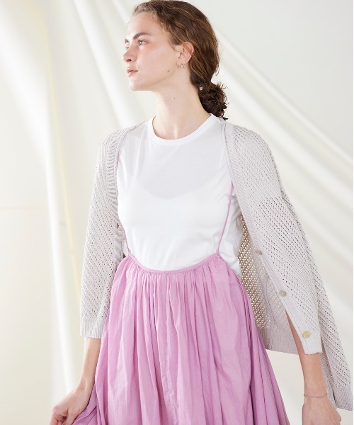 WALANCE(ワランス)の「paper mesh knit cardigan(カーディガン/ボレロ・レディース・ブラウン/アイボリー/ブラック・FREE)」の6枚目の写真